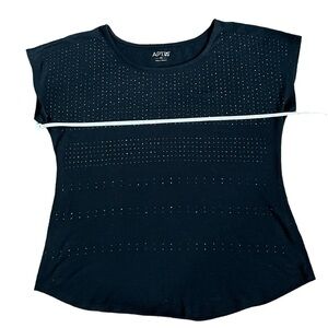 Apt 9 - Womens Black Rhinestone Top Sz PS